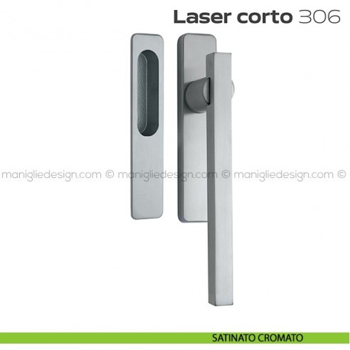 Maniglione per alzante scorrevole 306 Laser Corto singolo satinato cromato