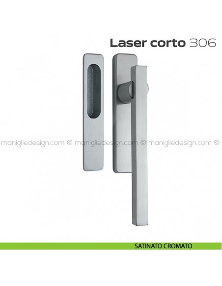 Maniglione per alzante scorrevole 306 Laser Corto singolo satinato cromato