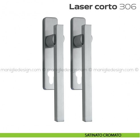 Maniglione per alzante scorrevole 306 Laser Corto Reguitti accoppiato satinato cromato