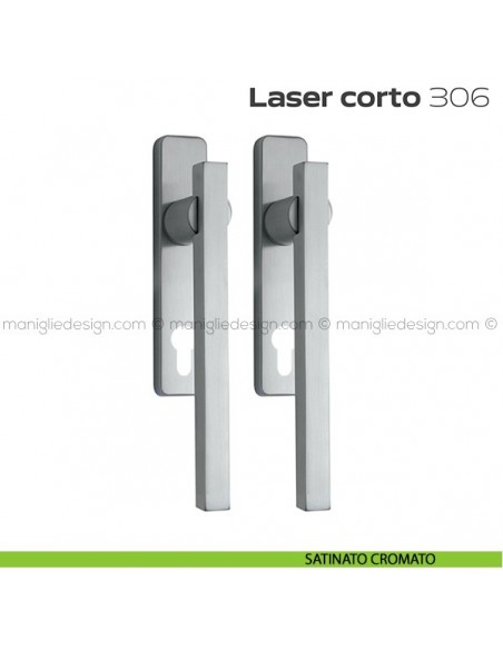 Maniglione per alzante scorrevole 306 Laser Corto Reguitti accoppiato satinato cromato