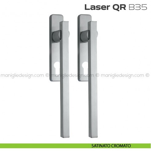 Maniglione ribassato per alzante scorrevole QR B35 Laser Reguitti accoppiato satinato cromato