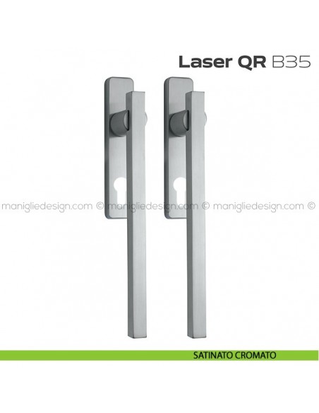 Maniglione ribassato per alzante scorrevole QR B35 Laser Reguitti accoppiato satinato cromato