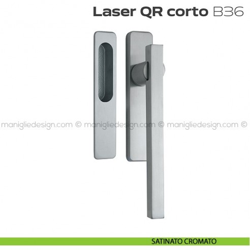 Maniglione ribassato per alzante scorrevole QR B36 Laser Corto singolo satinato cromato