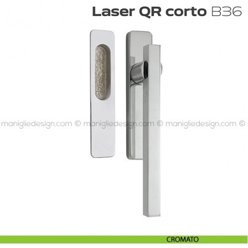 Maniglione ribassato per alzante scorrevole QR B36 Laser Corto singolo cromato