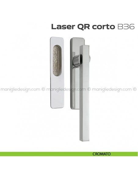 Maniglione ribassato per alzante scorrevole QR B36 Laser Corto singolo cromato