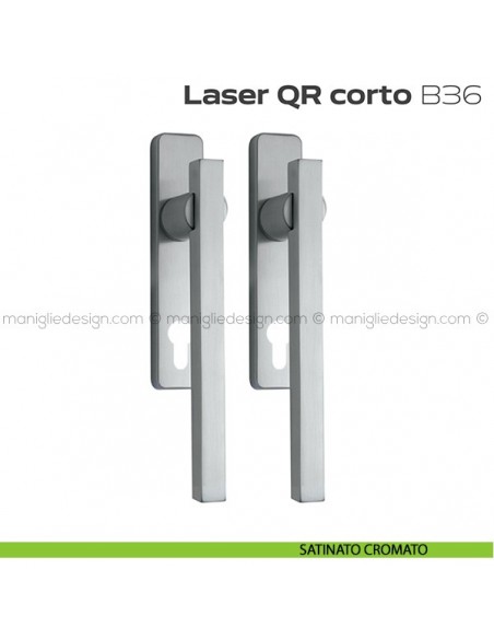 Maniglione ribassato per alzante scorrevole QR B36 Laser Corto Reguitti accoppiato satinato cromato