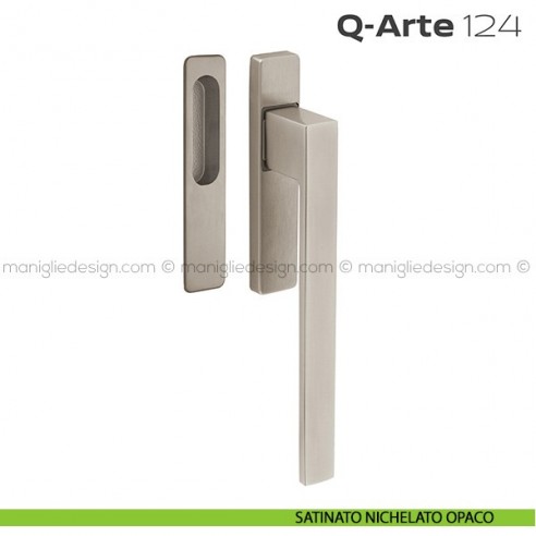 Maniglione per alzante scorrevole 124 Q-Arte singolo satinato nichelato verniciato opaco