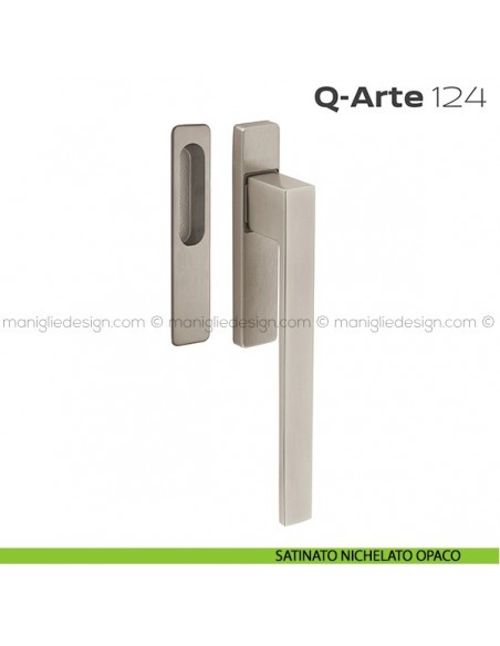Maniglione per alzante scorrevole 124 Q-Arte singolo satinato nichelato verniciato opaco