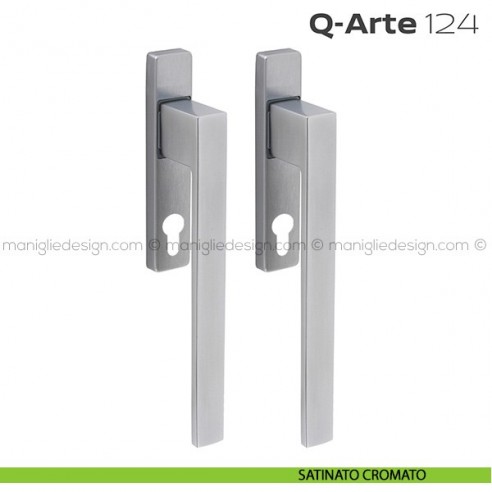 Maniglione per alzante scorrevole 124 Q-Arte Reguitti accoppiato satinato cromato