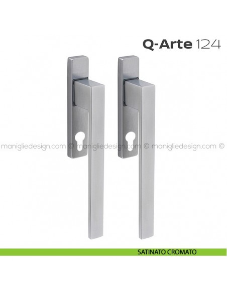 Maniglione per alzante scorrevole 124 Q-Arte Reguitti accoppiato satinato cromato