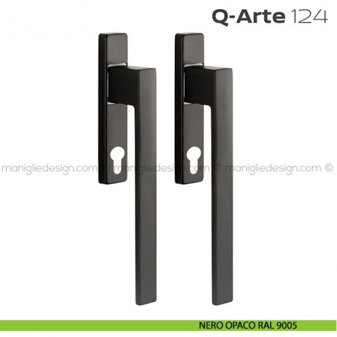 Maniglione per alzante scorrevole 124 Q-Arte Reguitti accoppiato nero opaco RAL 9005
