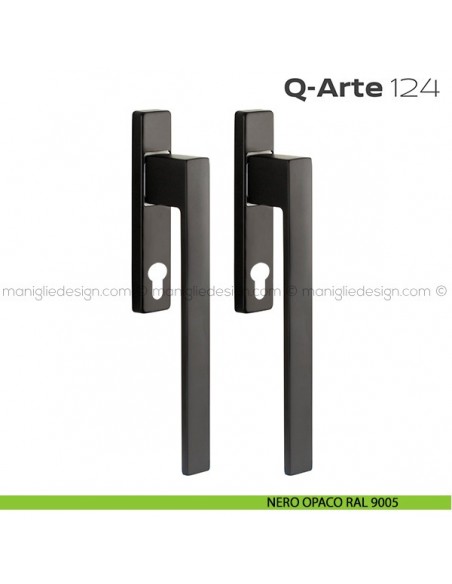Maniglione per alzante scorrevole 124 Q-Arte Reguitti accoppiato nero opaco RAL 9005