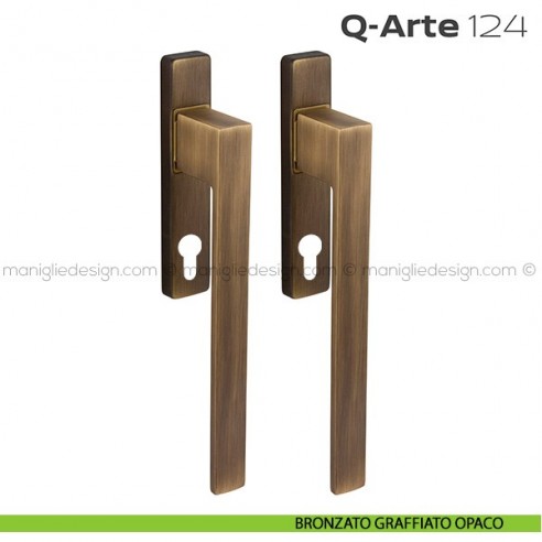 Maniglione per alzante scorrevole 124 Q-Arte Reguitti accoppiato bronzato graffiato opaco