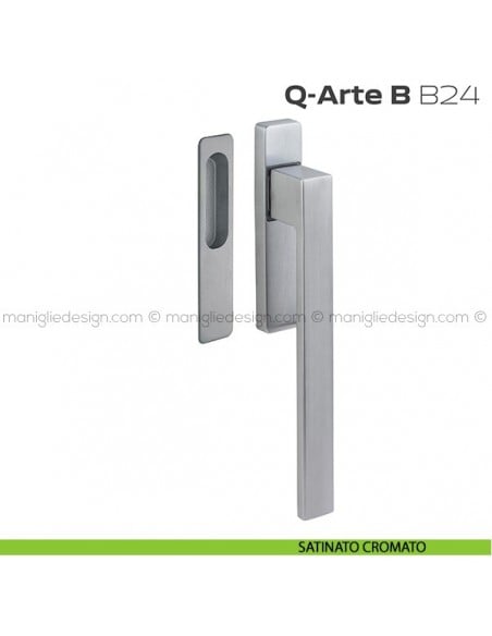 Maniglione ribassato per alzante scorrevole B24 Q-Arte B singolo satinato cromato
