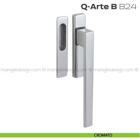 Maniglione ribassato per alzante scorrevole B24 Q-Arte B singolo cromato