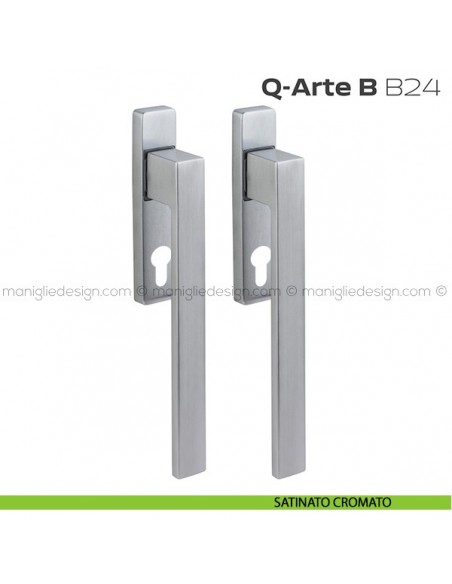 Maniglione per alzante scorrevole B24 Q-Arte B Reguitti accoppiato satinato cromato