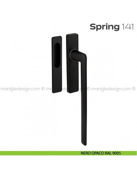 Maniglione per alzante scorrevole 141 Spring Q singolo nero opaco RAL 9005