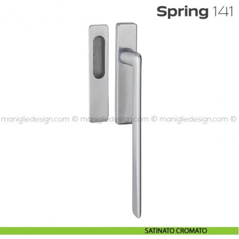 Maniglione per alzante scorrevole 141 Spring Q singolo satinato cromato