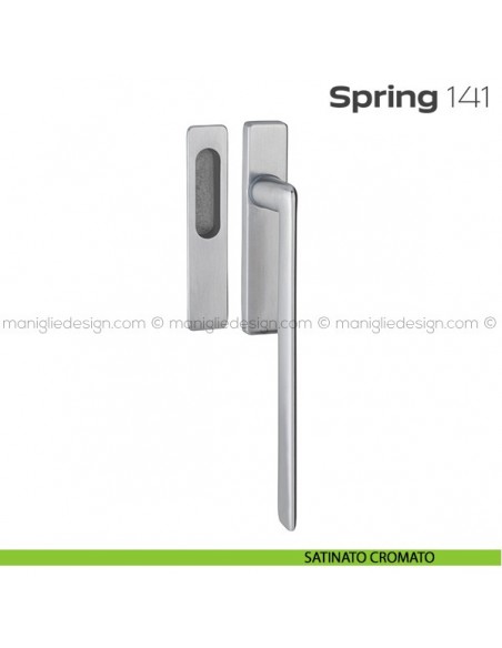 Maniglione per alzante scorrevole 141 Spring Q singolo satinato cromato