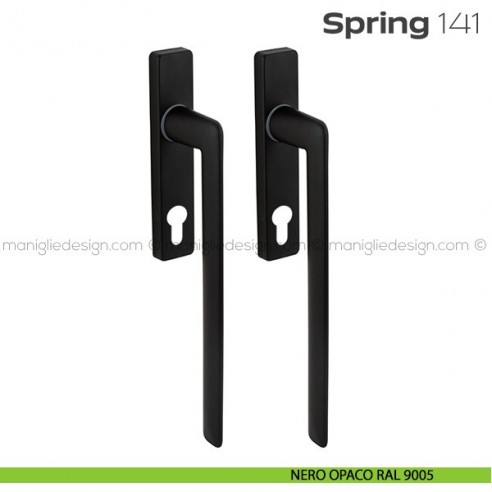 Maniglione per alzante scorrevole 141 Spring Q Reguitti accoppiato nero opaco RAL 9005
