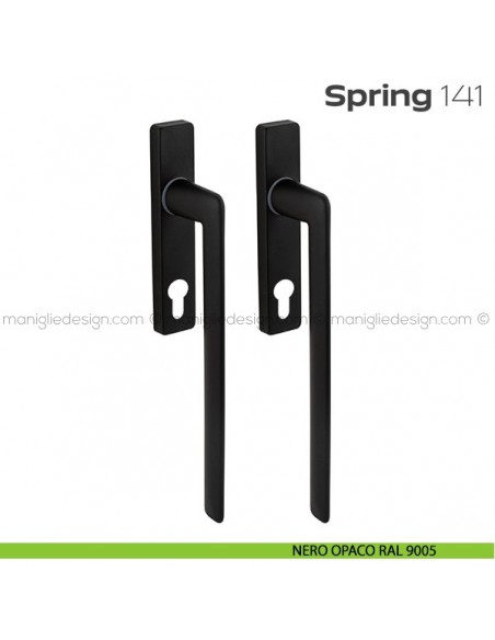Maniglione per alzante scorrevole 141 Spring Q Reguitti accoppiato nero opaco RAL 9005
