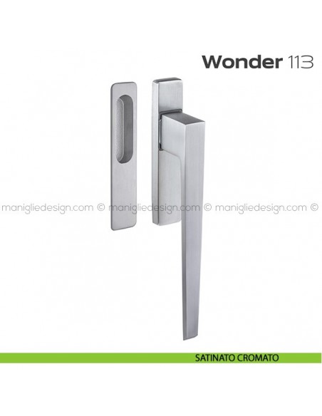 Maniglione per alzante scorrevole 113 Wonder singolo satinato cromato