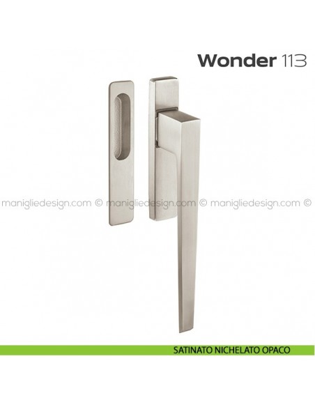 Maniglione per alzante scorrevole 113 Wonder singolo satinato nichelato opaco