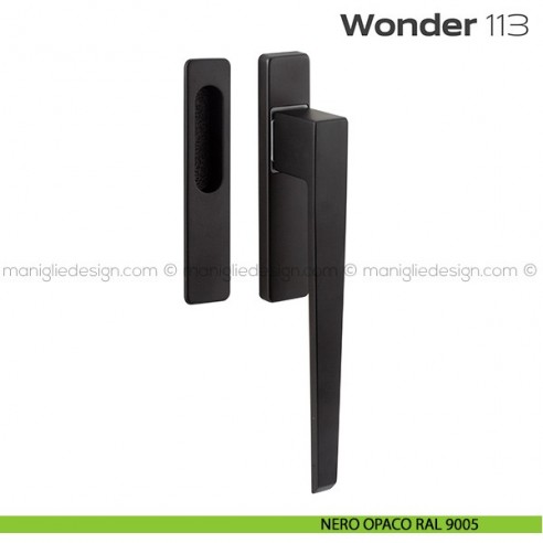 Maniglione per alzante scorrevole 113 Wonder singolo nero opaco RAL 9005