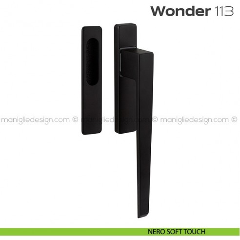 Maniglione per alzante scorrevole 113 Wonder singolo nero soft touch