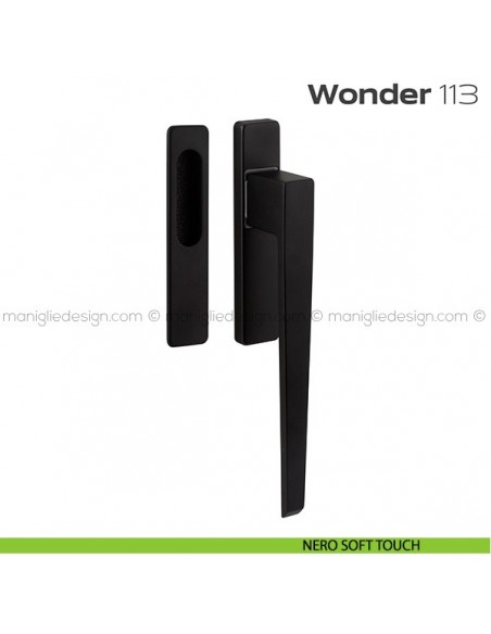 Maniglione per alzante scorrevole 113 Wonder singolo nero soft touch