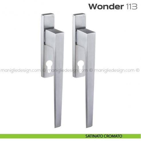 Maniglione per alzante scorrevole 113 Wonder Reguitti accoppiato satinato cromato