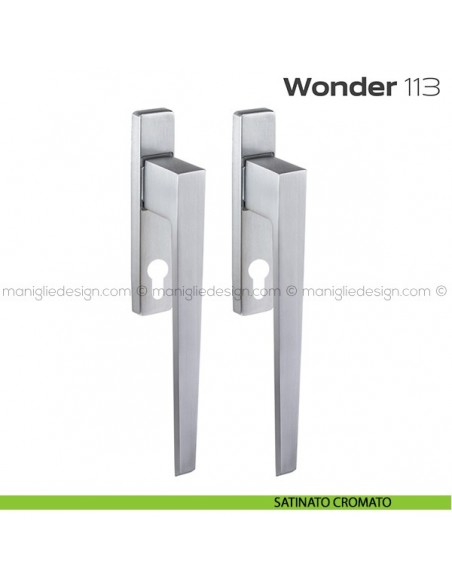 Maniglione per alzante scorrevole 113 Wonder Reguitti accoppiato satinato cromato