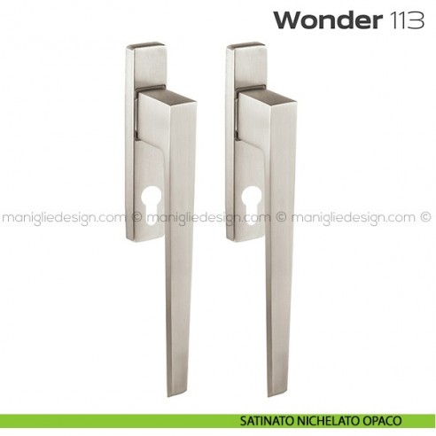 Maniglione per alzante scorrevole 113 Wonder Reguitti accoppiato satinato nichelato opaco