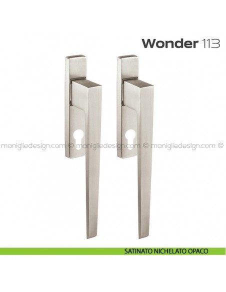 Maniglione per alzante scorrevole 113 Wonder Reguitti accoppiato satinato nichelato opaco