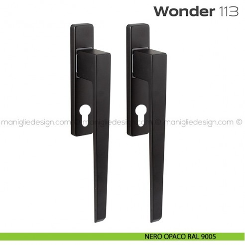 Maniglione per alzante scorrevole 113 Wonder Reguitti accoppiato nero opaco RAL 9005
