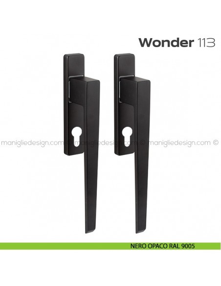 Maniglione per alzante scorrevole 113 Wonder Reguitti accoppiato nero opaco RAL 9005