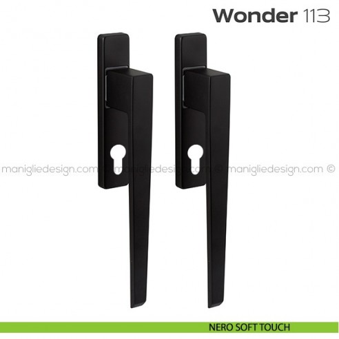 Maniglione per alzante scorrevole 113 Wonder Reguitti accoppiato nero soft touch
