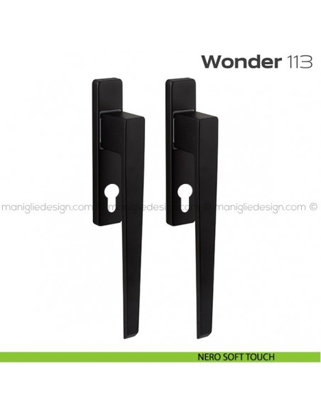 Maniglione per alzante scorrevole 113 Wonder Reguitti accoppiato nero soft touch