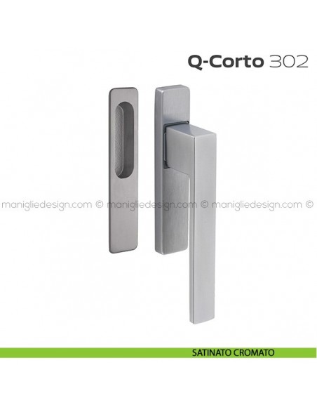 Maniglione per alzante scorrevole 302 Q-Corto singolo satinato cromato