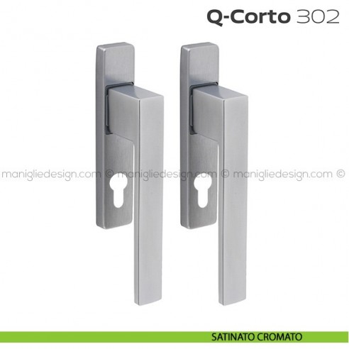 Maniglione per alzante scorrevole 302 Q-Corto Reguitti accoppiato satinato cromato