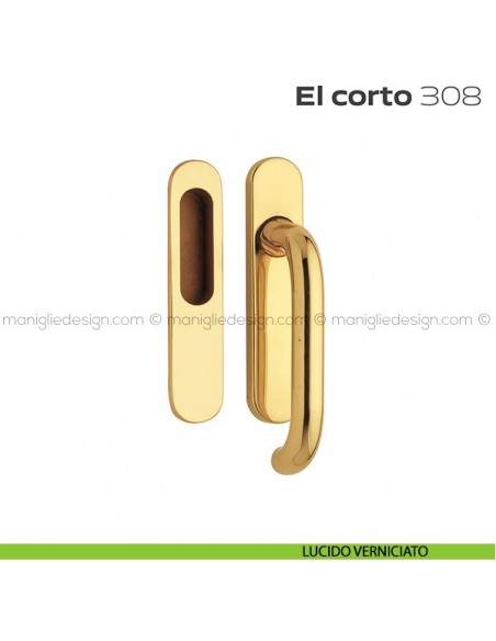 Maniglione per alzante scorrevole 308 El Corto singolo lucido verniciato