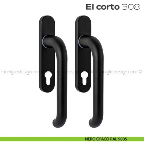 Maniglione per alzante scorrevole 308 El Corto Reguitti accoppiato nero opaco RAL 9005