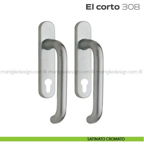 Maniglione per alzante scorrevole 308 El Corto Reguitti accoppiato satinato cromato