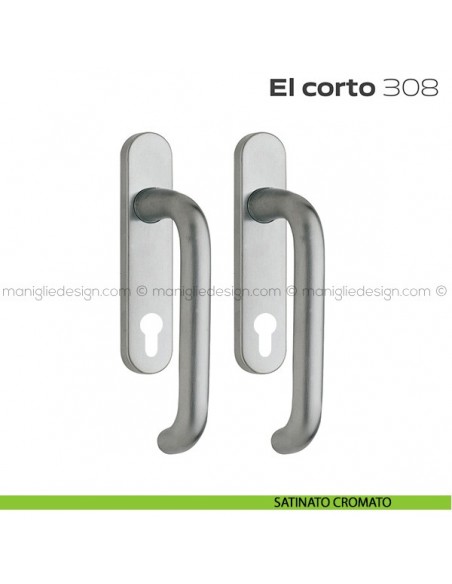 Maniglione per alzante scorrevole 308 El Corto Reguitti accoppiato satinato cromato