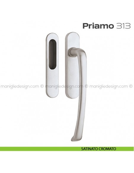 Maniglione per alzante scorrevole 313 Priamo singolo satinato cromato