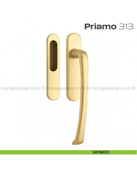Maniglione per alzante scorrevole 313 Priamo singolo satinato
