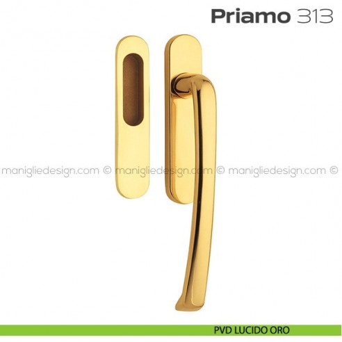 Maniglione per alzante scorrevole 313 Priamo singolo PVD lucido oro