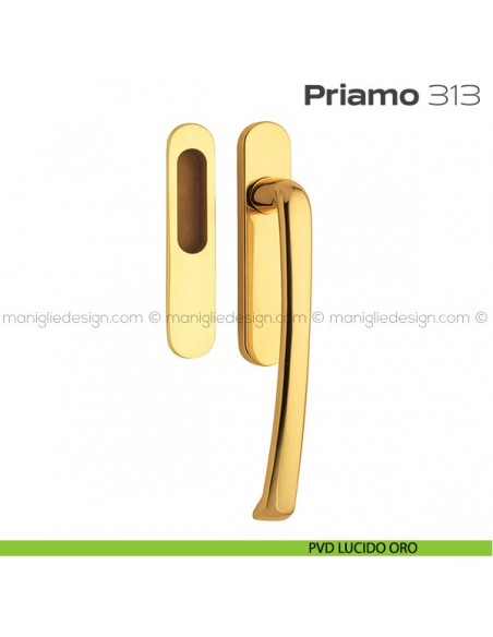 Maniglione per alzante scorrevole 313 Priamo singolo PVD lucido oro