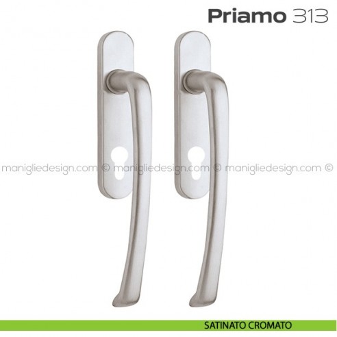 Maniglione per alzante scorrevole 313 Priamo Reguitti accoppiato satinato cromato
