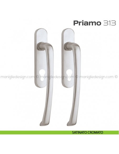 Maniglione per alzante scorrevole 313 Priamo Reguitti accoppiato satinato cromato